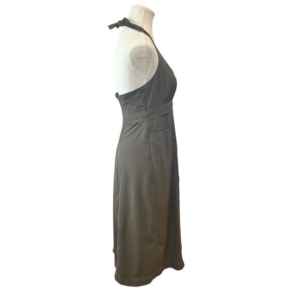 Athleta Pack Everywhere Halter Army Green Dress Women's Size 8 Athleisure Travel - Picture 2 of 6